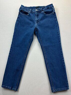 Uniqlo Jeans Womens Size 27 Blue Denim Kaihara Mid Rise Slim Straight Stretch